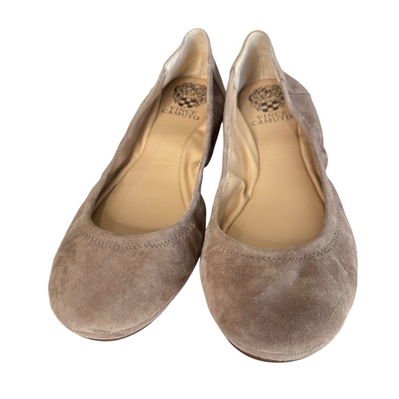 Vince Camuto Ellen Tan Suede Ballet Flats Womens Shoe Sz 9.5 Comfort Memory Foam - Picture 5 of 11